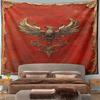 Golden Phoenix on Red Tapestry Pattern Wall Hanging Tapestry Decorative Tapestry Home Decor for Bedroom and Living Room