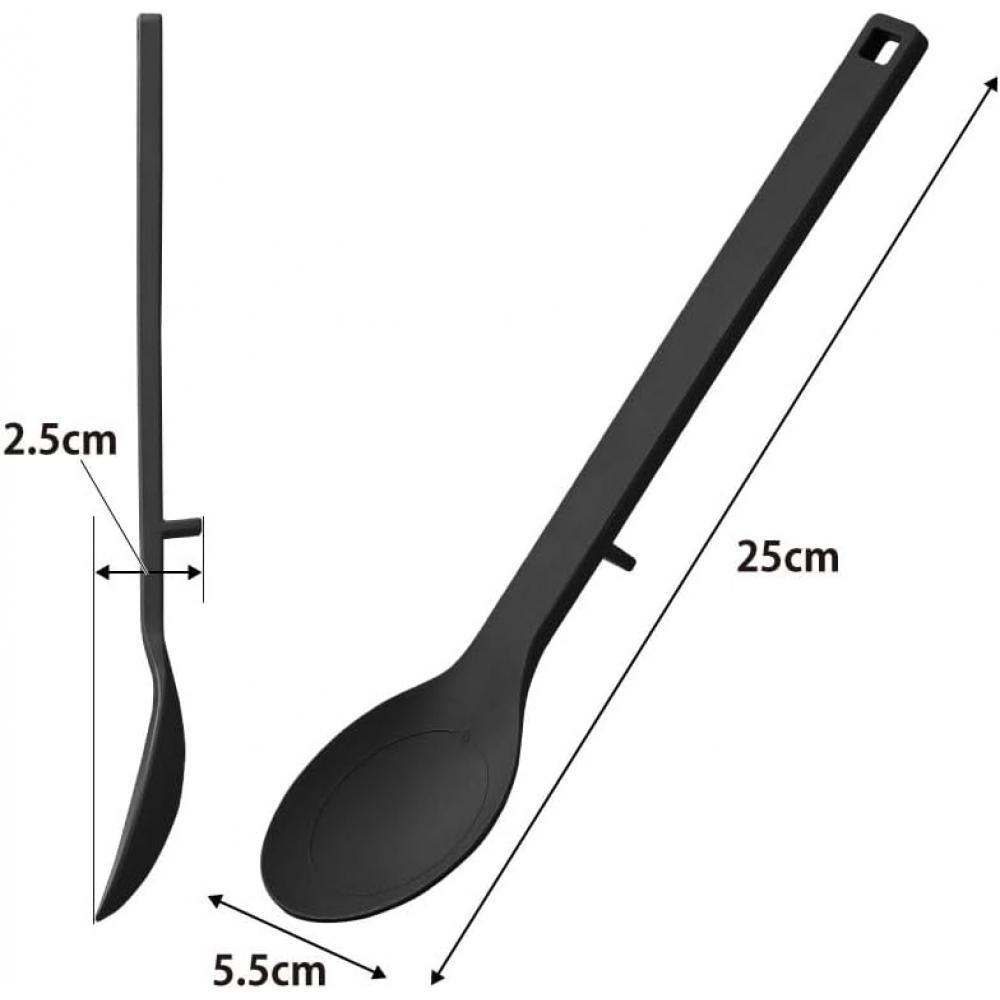 Силиконовая кухонная ложка Yamazaki S Черная Ш5.5 Г2.5 В25см Tower Безопасна для посудомоечной машины