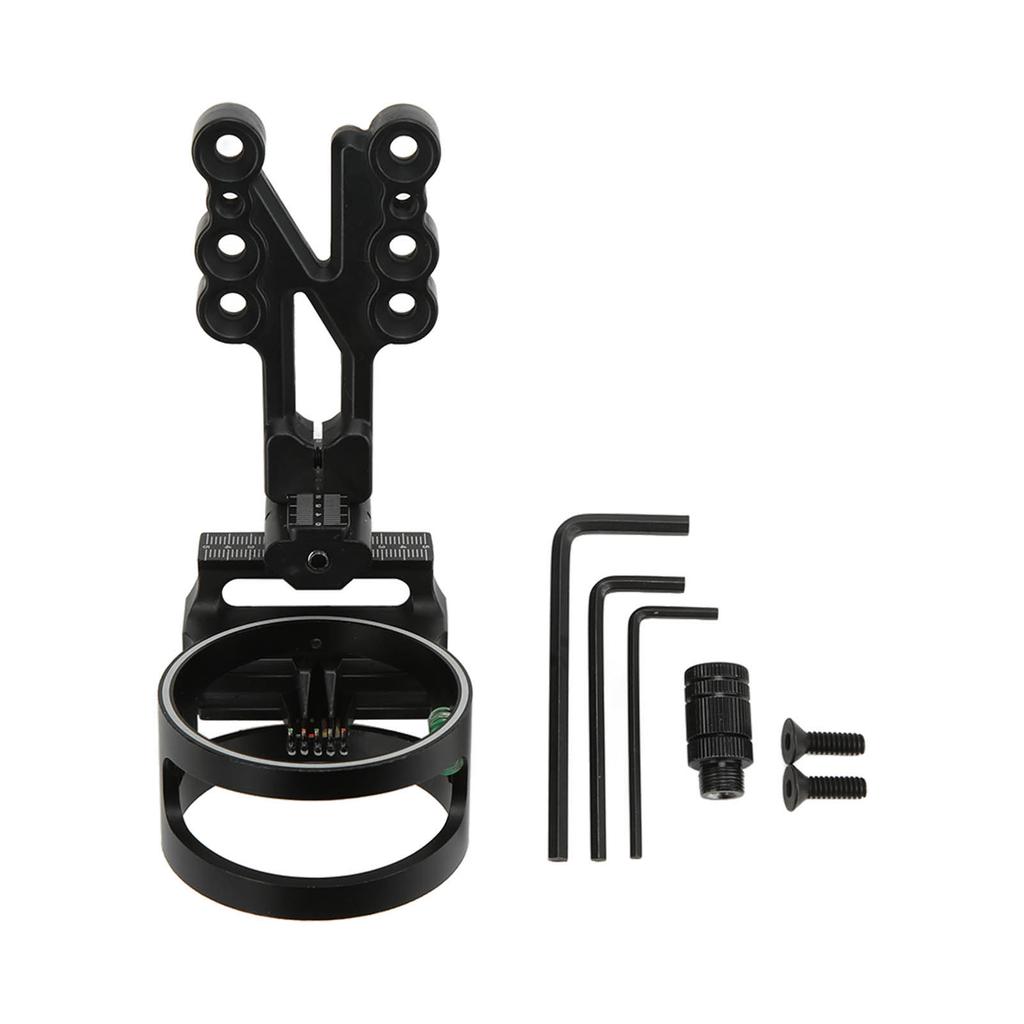 Прицел для лука, 5-контактный алюминиевый прицел для стрельбы из лука с 0,019 горизонтальными волоконно-оптическими штифтами для лука SP019 и