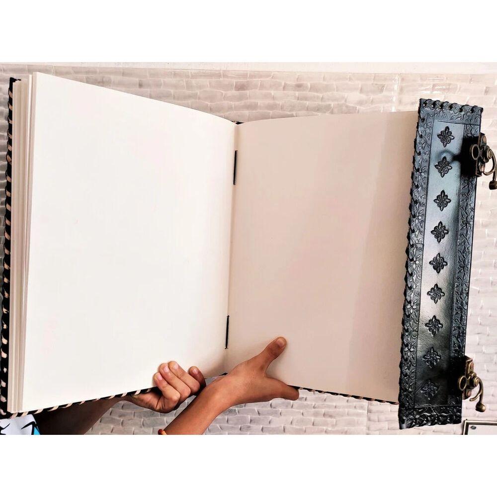 ОЧЕНЬ БОЛЬШОЙ большой блокнот Book Journal из натуральной кожи с тиснением семи камней