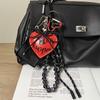PU Leather Lovely Heart Shaped Keyring Ins Bag Charms Exquisite Car Keychain  Party