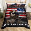 American Soldier Duvet Cover Set Twin For Boys Teens, American Flag Comforter Cover Set,Airplane Quilt Bedding Sets Queen Size