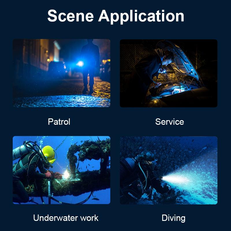 Профессиональный фонарик для дайвинга, высокий люмен 50000LM, мощный фонарик T6 с фитилем, портативный светильник для дайвинга, вращающаяся лампа для дайвинга