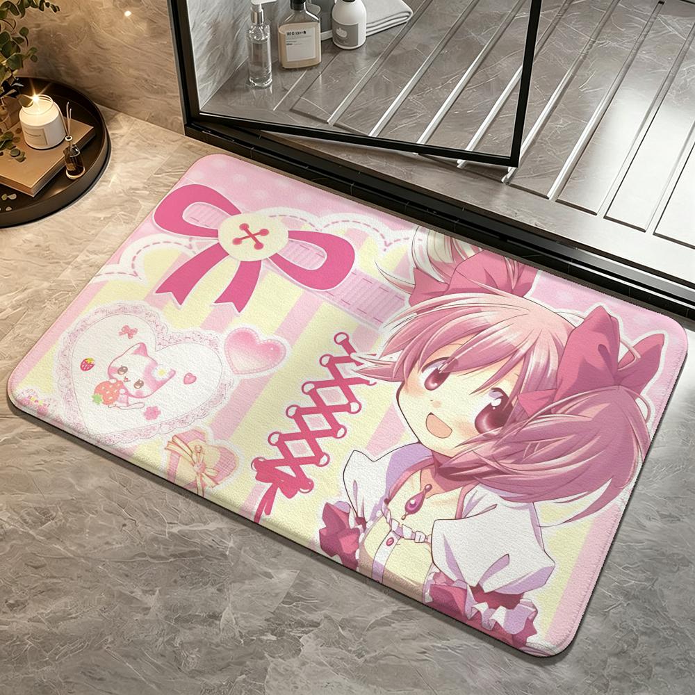Аниме-Puella Magi Madoka MagicaS Напольный коврик Спальный ковер, Коврик для ног в ванную, Придверный коврик, Нескользящий Впитывающий Многоцелевой