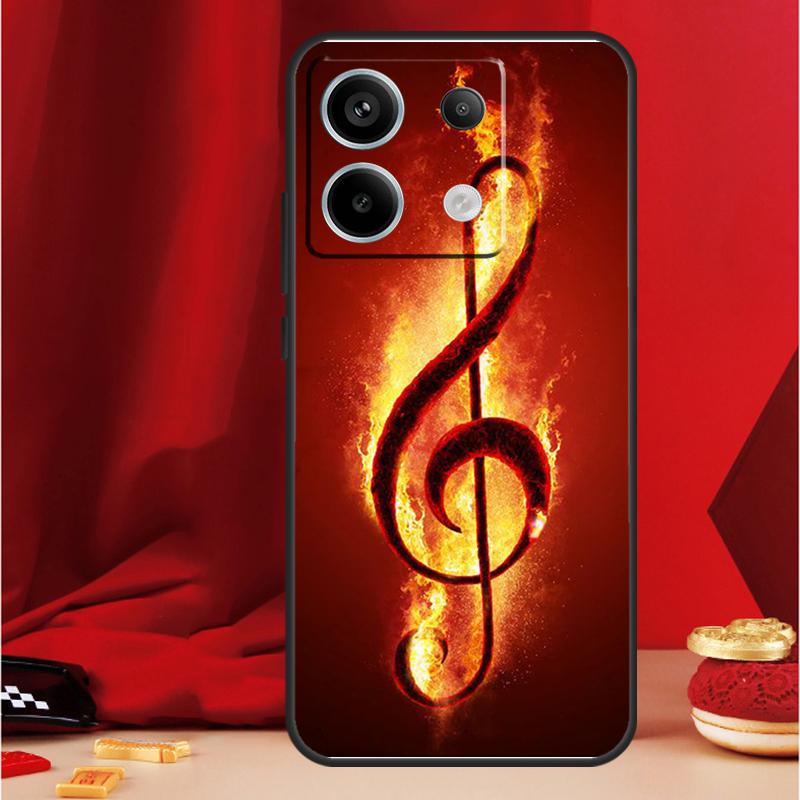Чехол-пенал с нотным знаком скрипичного ключа для Xiaomi Redmi Note 13 Pro 12 11 9 10 Pro 12S 11S 10S 9S Redmi 12 10C 12C 13C