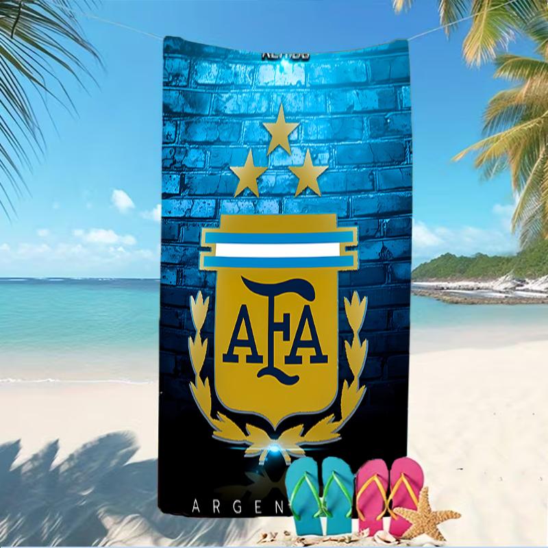 Beach Towel with Argentina Football Pattern - soft,absorbent,machine washable Lightweight&Modern,swimming,Travel Essentials