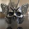 Skull Butterfly Necklace Gothic Butterfly Pendant Necklace Dark Style Hip-hop Necklace Insect