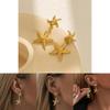 Elegant Gold Alloy Starfish Pendant Earrings Fashionable Women's Star Shape Jewelry For Autumn 2023