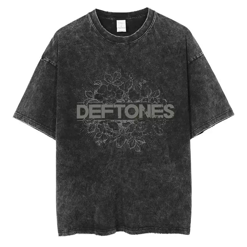 Новая хип-хоп футболка Deftones с коротким рукавом, круглым вырезом, состаренная, в стиле Y2k, мужская одежда, новый топ и футболка, мужская футболка Camisetas