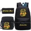 3 шт. Рюкзаки Cobra Kai Аниме Мочила Девочки Мальчики Подарок Студент Подросток Школьные Сумки Унисекс Дорожная Сумка Сумка Через Плечо Пенал