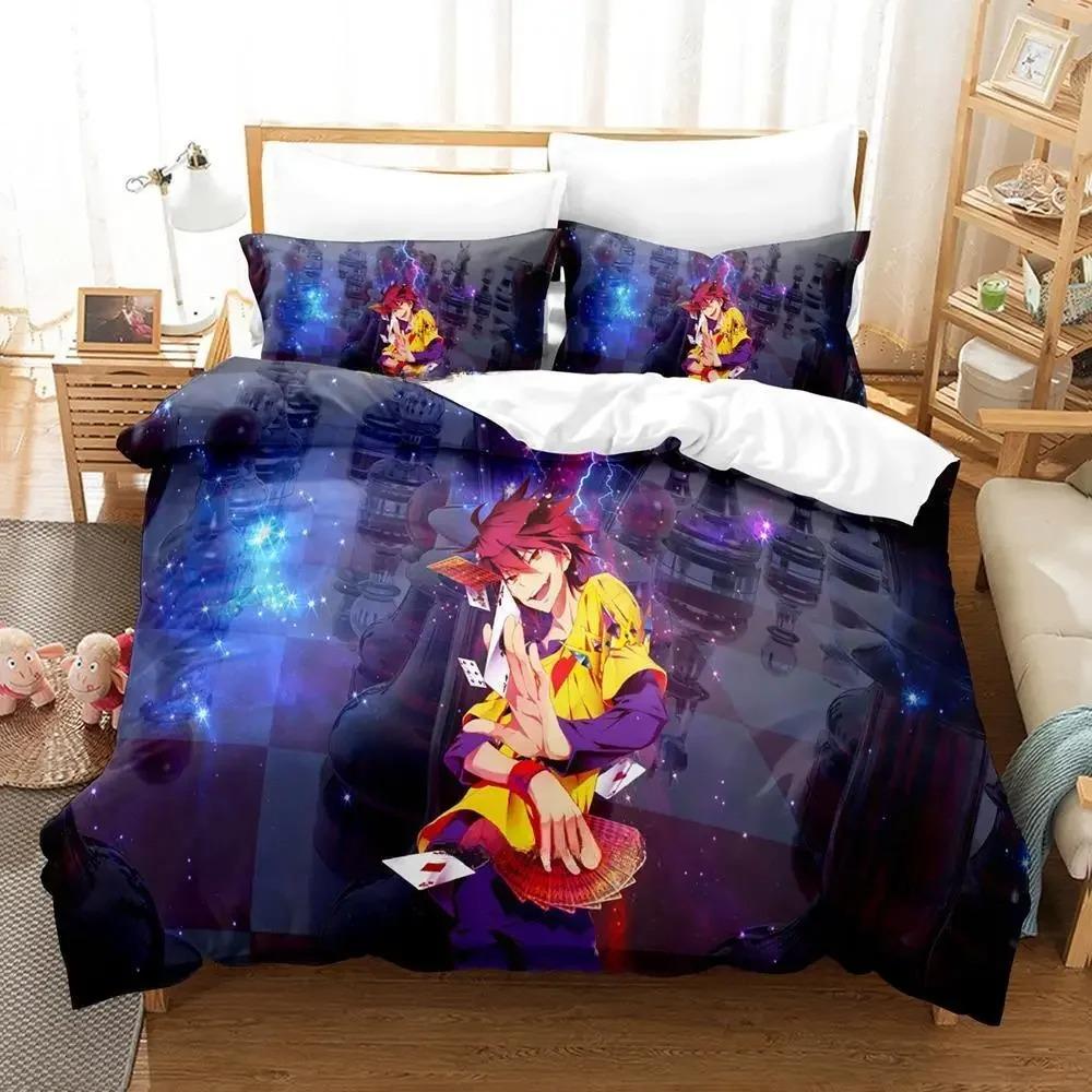 Новый комплект постельного белья Game No Game No Life Sora and Shiro Single Twin Full Queen King Size Bed Set Adult Kids Bedroom Duvet Cover Sets