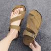 Модные кожаные мужские сандалии slip on модные летние мужские сандалии тапочки для отдыха на пляже повседневные Zapatos Hombre прочная роскошная обувь