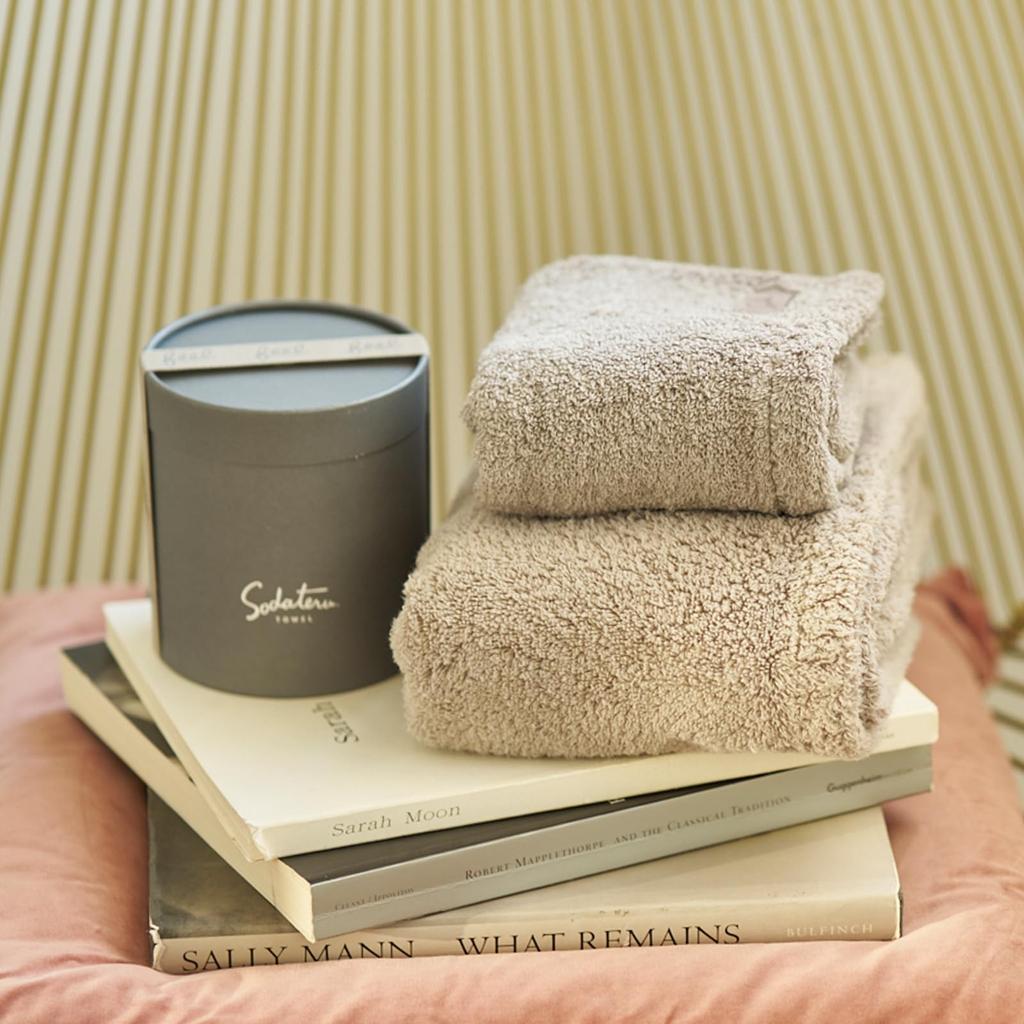 Полотенце для тела Nurturing, банное полотенце, полотенце для лица, подарочный набор, серо-бежевый "Feel" + (Луна (коричневый))