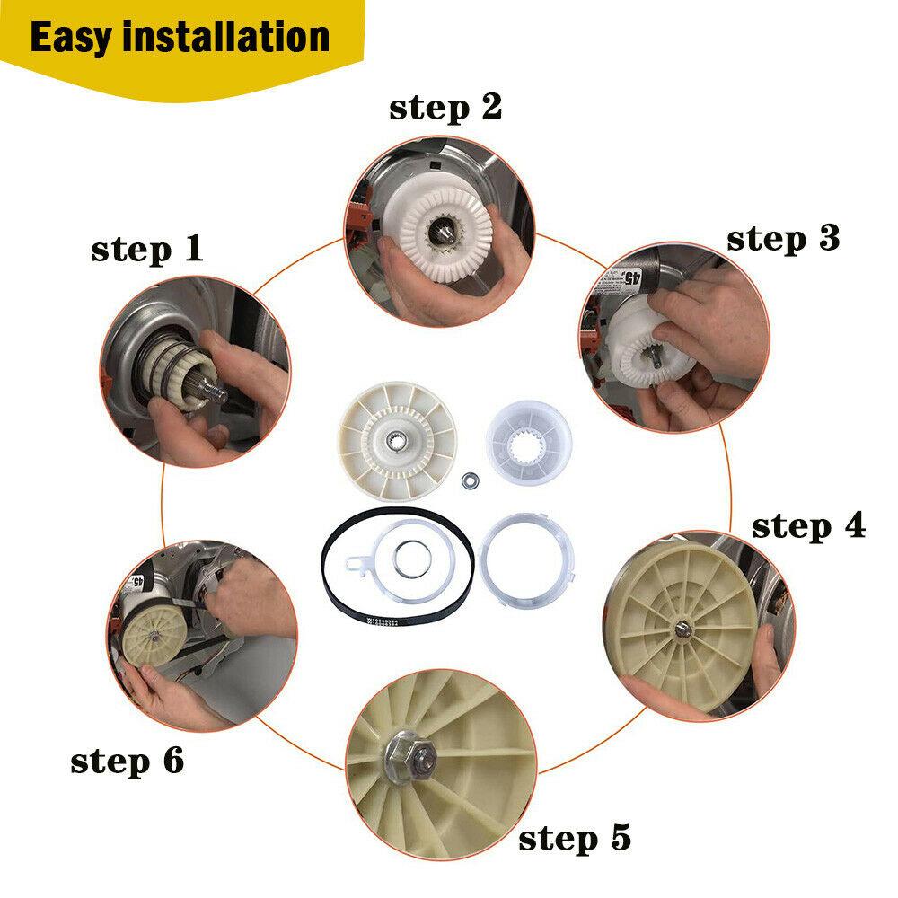 Комплект шкива сцепления стиральной машины W10721967 Замены приводного ремня стиральной машины