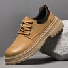 Retro Men's Tooling Shoes Autumn Low-top Wear-resistant Thick-soled Versatile Casual Leather Shoes Four-season Single Shoes