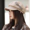 Осенне-зимние шляпы женские универсальные шляпы-восьмиуголки с бантом, шляпы с большими полями, подчеркивающие лицо, маленькие кепки, ретро шляпы-газетчики
