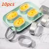 10Pcs Aluminum Zinc Zinc Alloy Cheesecake Mold High-temperature Mousse Cake Ring Oval Baking Pans  Egg Tart