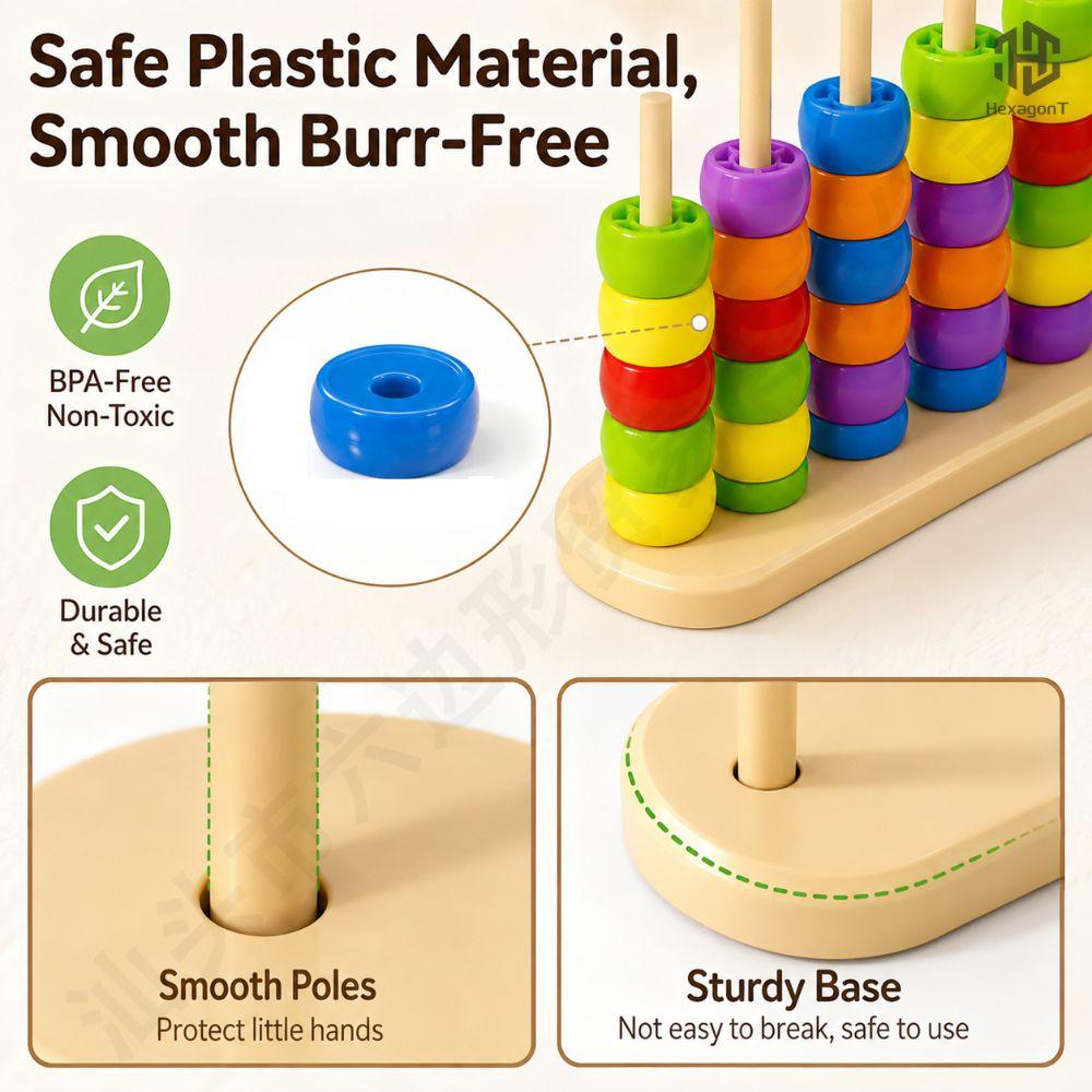 Multicolor Bead Matching Toy Color Matching Educational Bead Game Early Math Learning