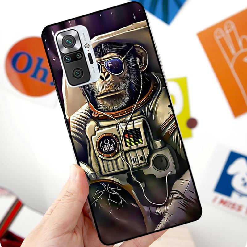 Забавный думающий обезьяна Чехол для наушников Для Xiaomi Redmi Note 12 Pro 11 8 9 10 Pro 9S 10S 11S 12S Redmi 12C 10C 9C 10A Чехол