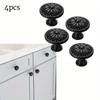 4pcs European Style Kitchen Cabinet Handles Rustic Oil-rubbed Drawer Handles For Cabinets Dressers Bedrooms