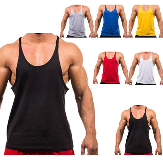 Mens Plain Cotton Training Tank Top - No Logo Gym Fitness Vest for Workout & Bodybuilding
