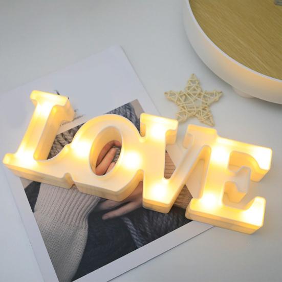Letter Light Battery Express Love Props Operated Romantic LED Marquee Letters Love Sign