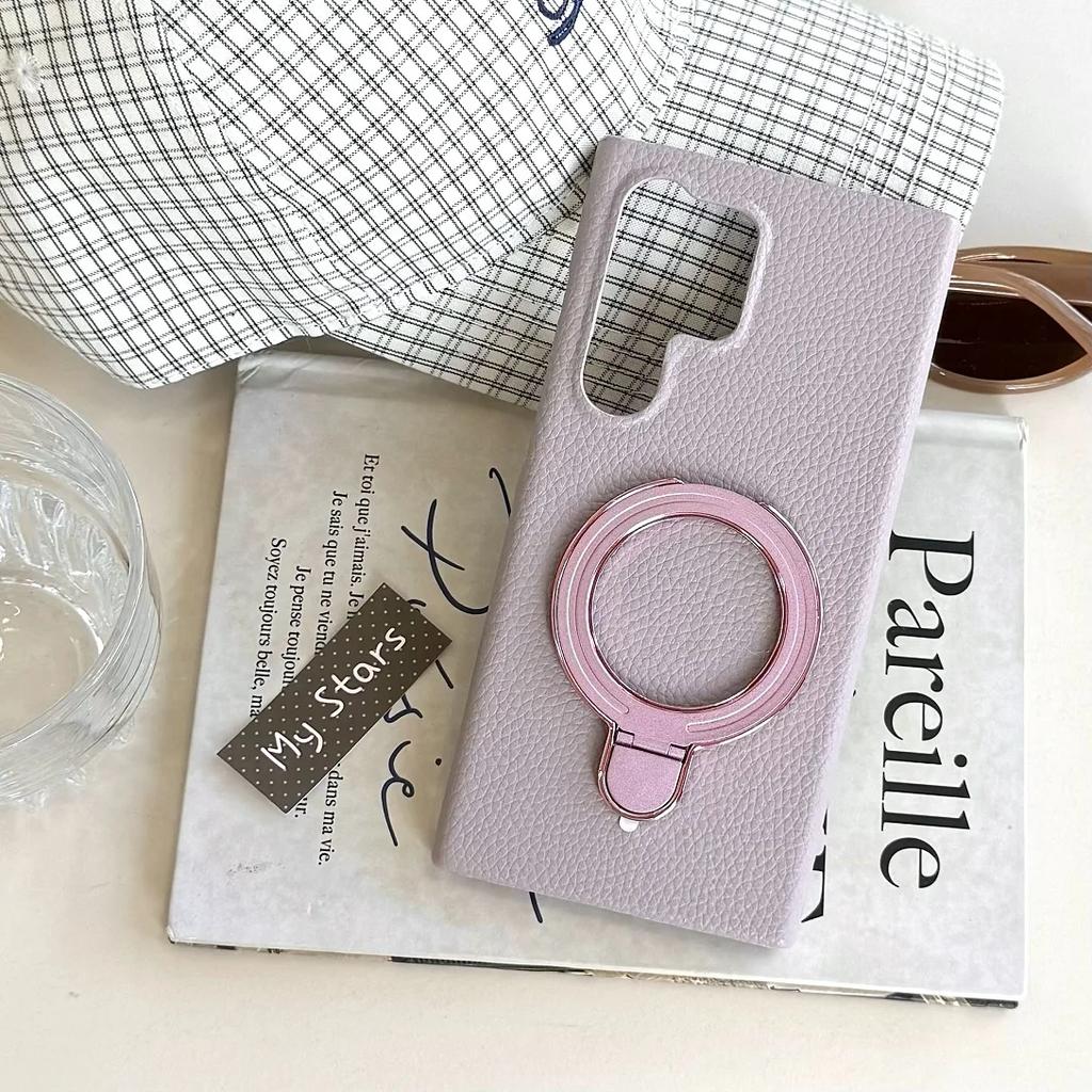 Simple Fashion INS Pure Color Case For Samsung Galaxy S25 Edge S24 S23 S22 Plus Ultra Bracket Half-pack Shockproof Protect Cover