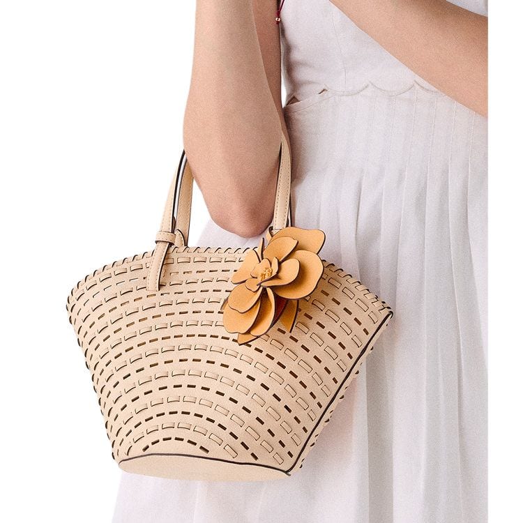 Kate Spade Cow Split Leather, Artificial Leather Handbag Women's Beige KO471-