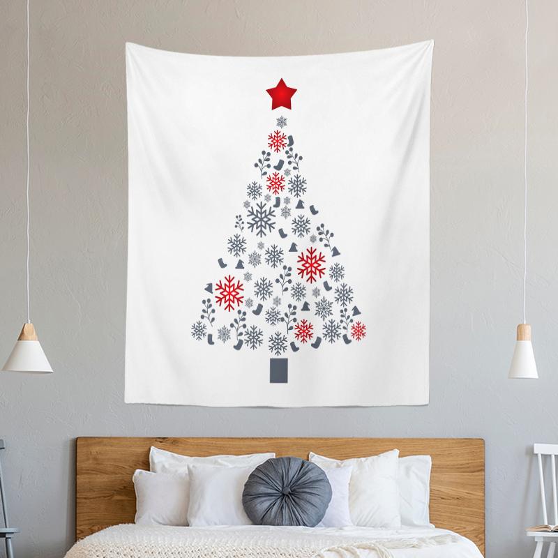 Christmas Tree Decoration Printed Pattern Tapestry Home Living Room Bedroom Wall Decoration Background Cloth Tapestry 230x180cm