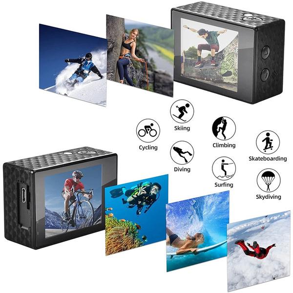 Экшн-камера Ultra HD 4K 30 кадров в секунду Wi-Fi 2,0-дюймовый водонепроницаемый шлем 170D