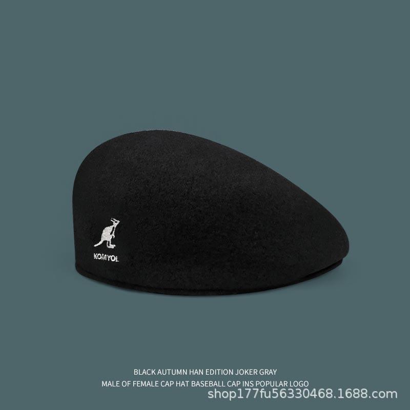 Берет из шерсти кенгуру женский ретро модная шляпа осень и зима берет художника британская сетчатая шляпа-бутон