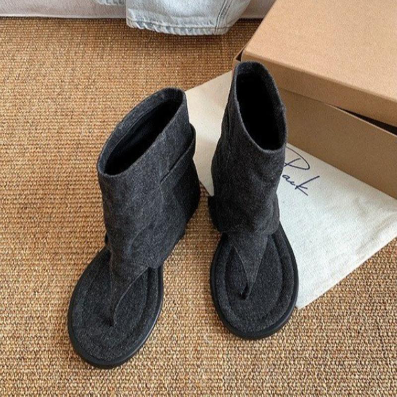 Женские туфли на плоской подошве, классные ботинки, сандалии, дизайнерские повседневные сандалии с застежкой-молнией, новинка лета 2024 года, женские модные ковбойские сапоги в стиле вестерн, Zapatillas