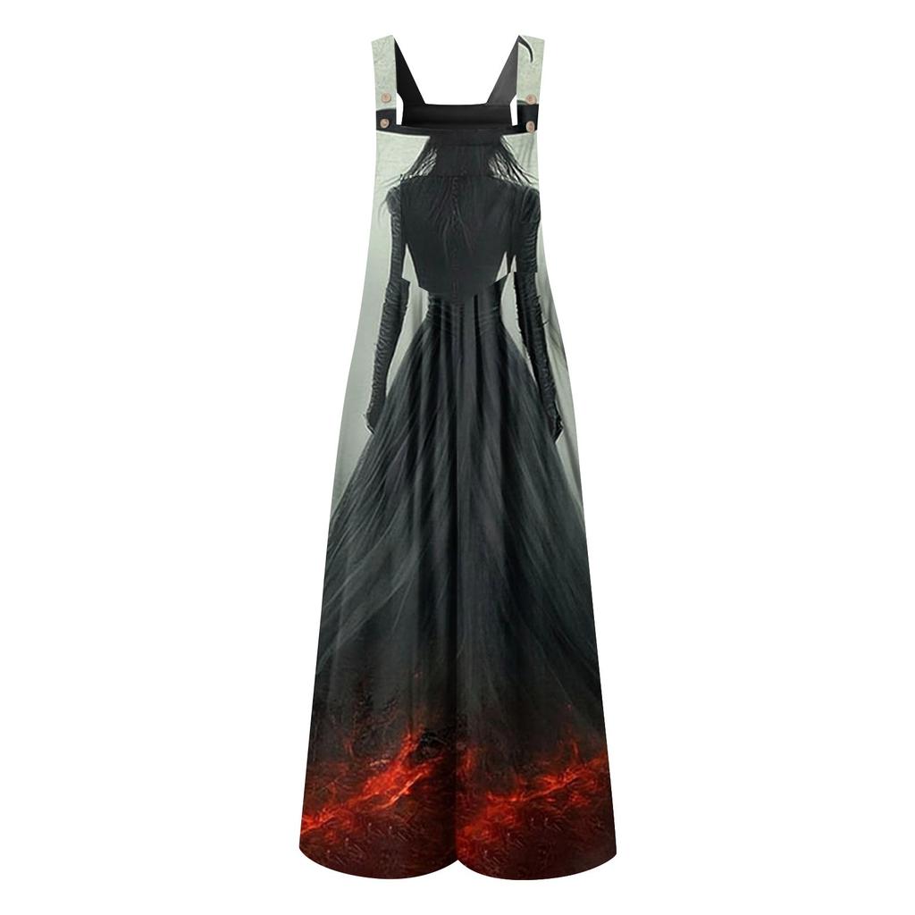 Женская мода ул.. Повседневный свободный ретро-комбинезон с подтяжками и принтом ко Дню Святого Патрика