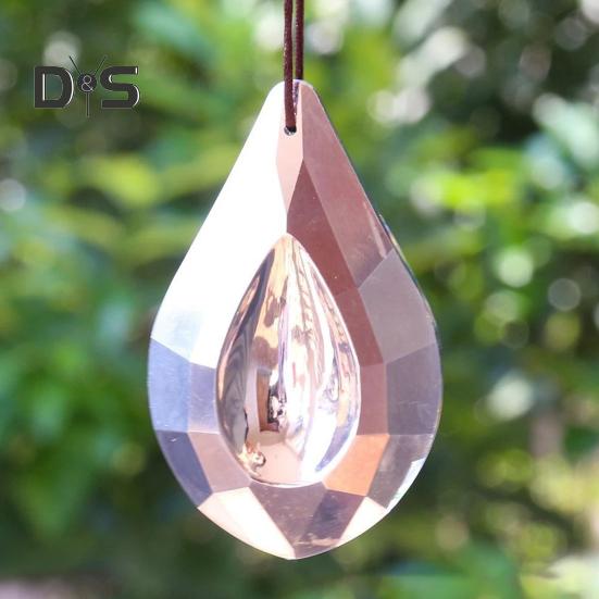 Faux Crystal Prism Sun Catcher Decoration Indoor Outdoor Garden Window Hanging Rainbow Maker Clear Waterdrop Hanging Ornament Pendant
