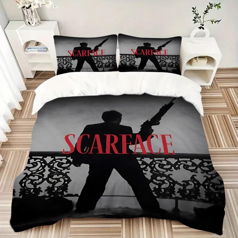 3pcs Scarface Comforter Set - Four Seasons Home High,Machine Washable Bedspread with Pillowcases (No Filling) yy250909042