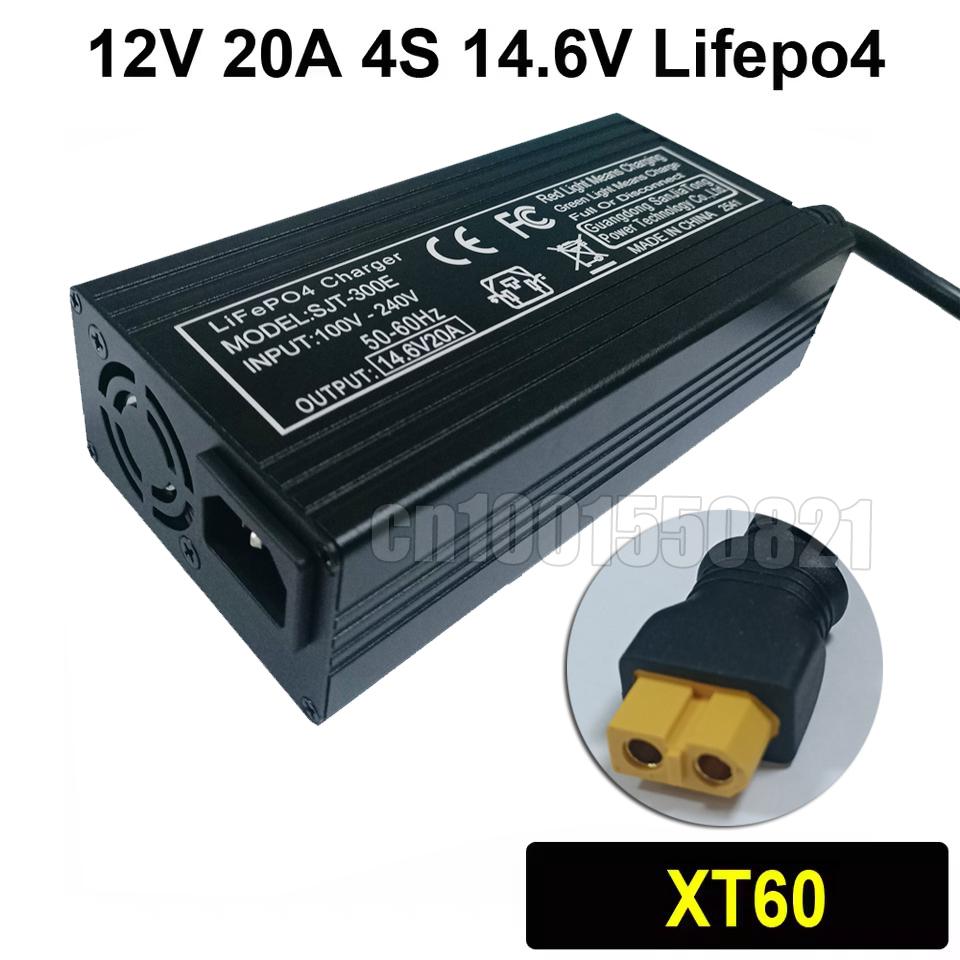 Умное зарядное устройство для аккумуляторов LiFePO4 12В 20А 4S 14.6В Высокомощное зарядное устройство для литий-железо-фосфатных аккумуляторов EU Plug