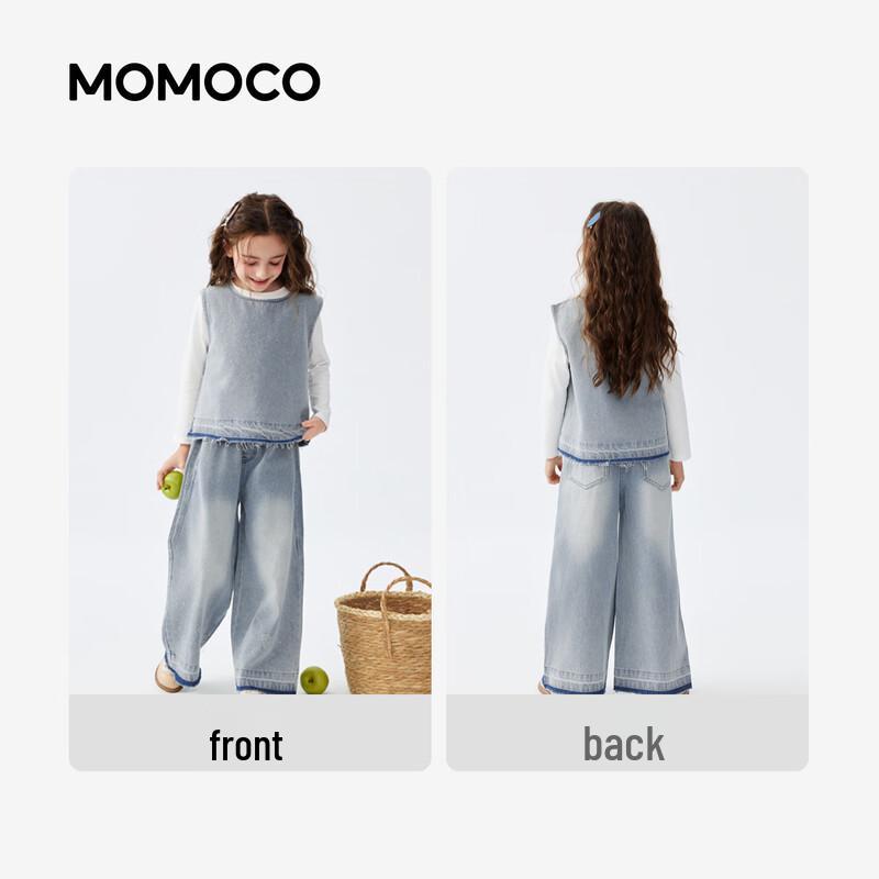 Стильный джинсовый комплект из двух предметов для девочек MOMOCO