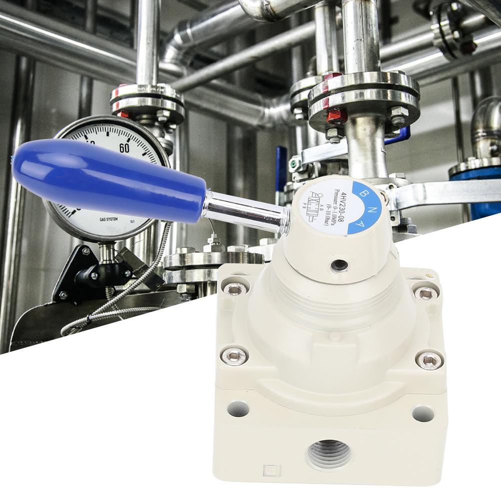 4HV230 08 Пневматический клапан 4-ходовой 3-позиционный с ручным рычагом прямого действия 1/4 дюйма PT