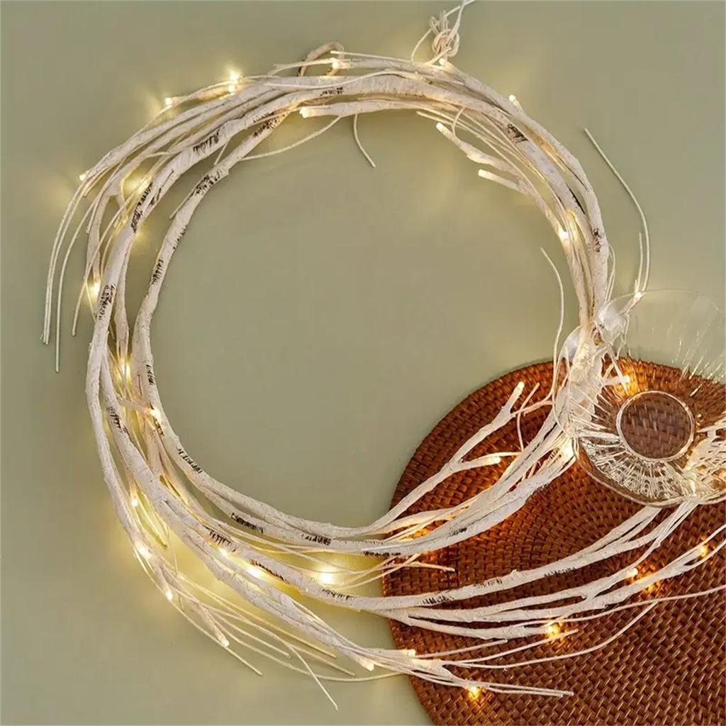 48 светодиодных огней «Березовая лоза» Питание от батареек Искусственная ветка Лоза Огни для Рождества Камины Столы В помещении и на улице Декор