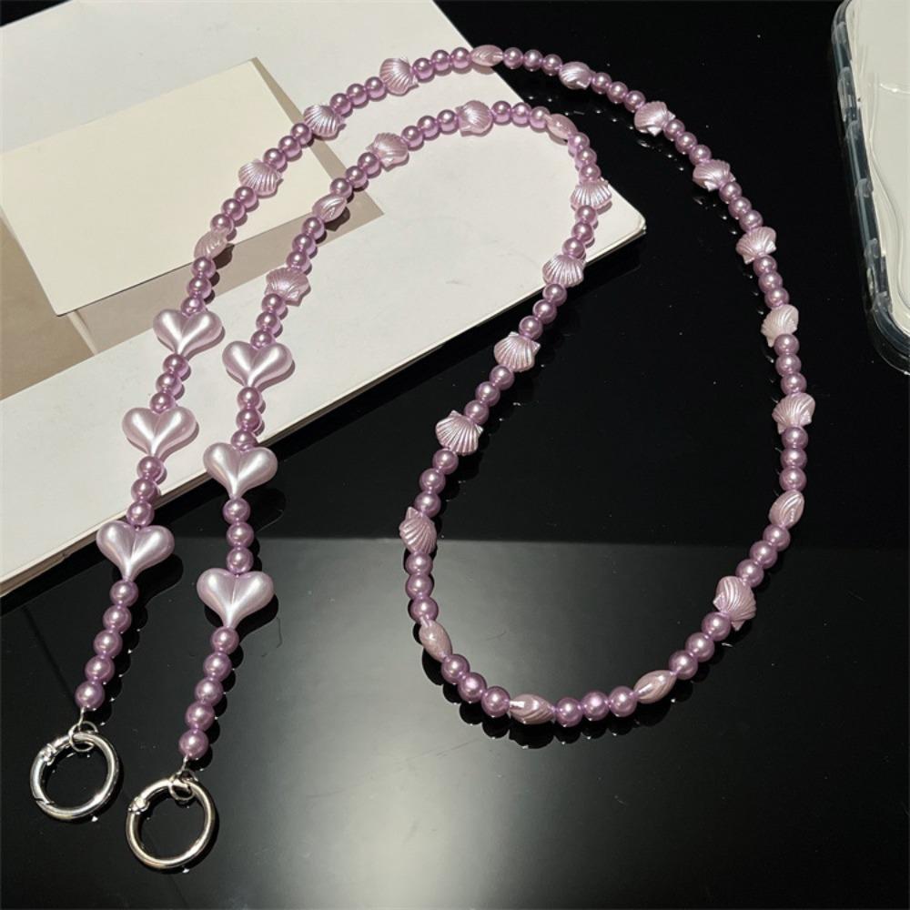 Long Long Crossbody Phone Chain Sweet Beads Phone Strap Phone Case Decor Cellphone Lanyard Girls