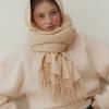 TATIANA Maxi Lambskin Wool Scarf MF8011 Milk BUTTER