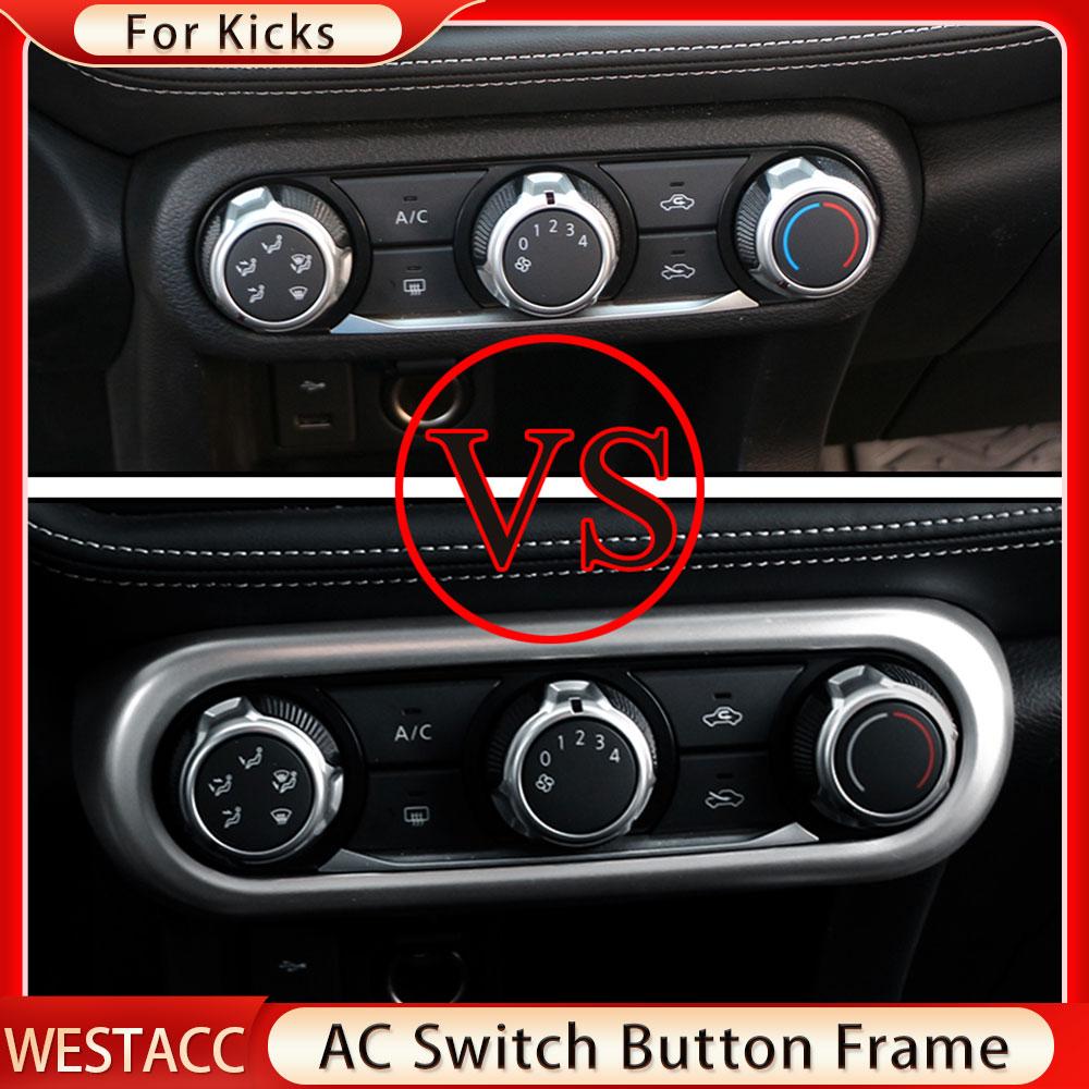 ABS Chrome Center Air Conditioning AC Switch Button Panel Frame Department Sticker для Nissan Kicks 2017 -