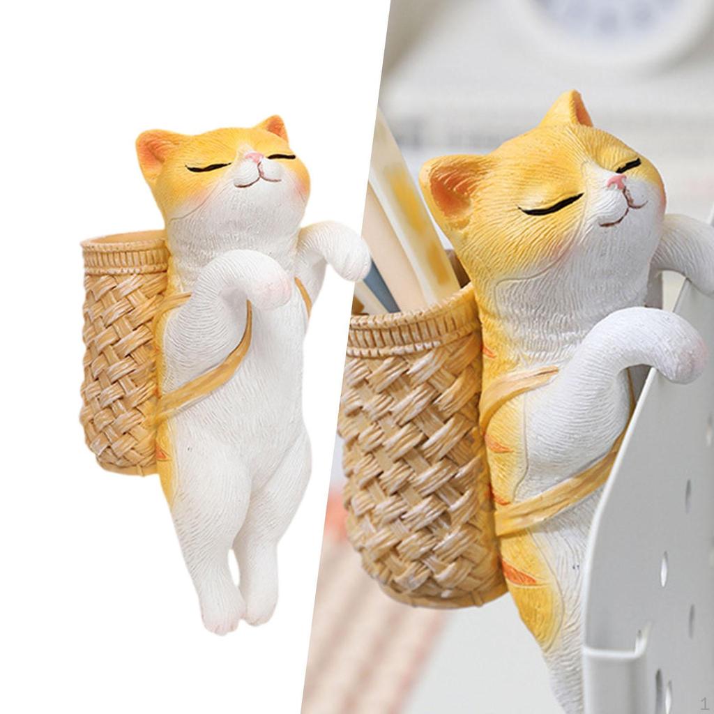 Очаровательная скульптура кота для подвесных горшков — причудливый декор сада