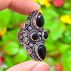 Black Onyx Gemstone Handmade 925 Sterling Silver Jewelry Ring Size 8.5 F9g85