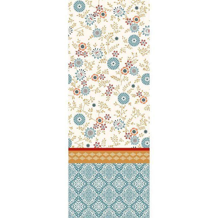 Pack complet housse de couette réversible pour lit 140 x 190 cm Nature bleu