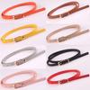 Skinny Elegant Candy Color Women Female Thin Waistband Waist Belts Dress Strap Pu Leather Belt