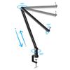 Adjustable Microphone Arm, Black, Desktop Microphone Stand with Microphone Clip Holder and Microphone Screw Adapter, 360-Degree Rotation, Cable Manage