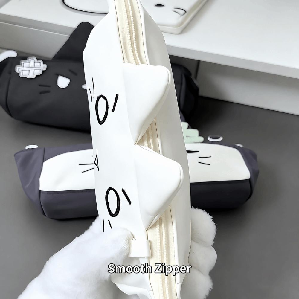 Large Capacity Pencil Case Cat Ear Design Pencil Pouch Portable Stationery Storage Bag Students