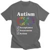 Men Autism Acceptance Awareness Action T Shirt Summer Short Sleeve 100 Cotton Tshirt Casual Creative Graphics Tees Shirt