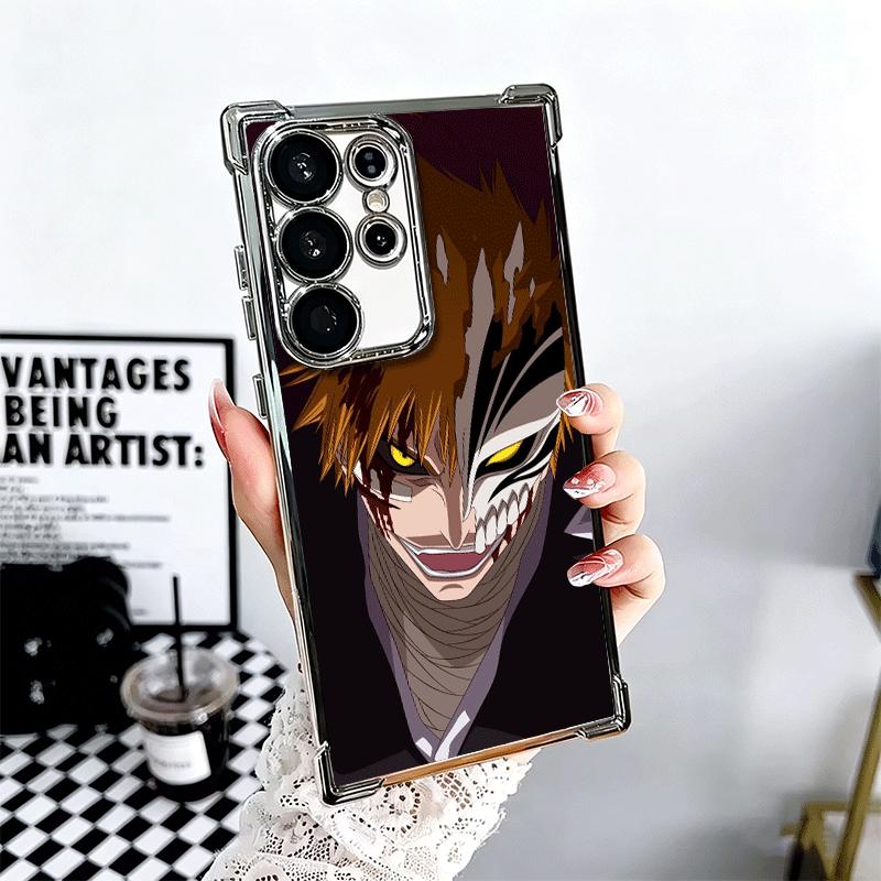 Bleach Kurosaki Ichigo Plating Phone Case For Samsung Galaxy S24 S25 FE S26 Edge S23 Ultra S22 S21 Plus S20 Anti-Fall Airabag Co
